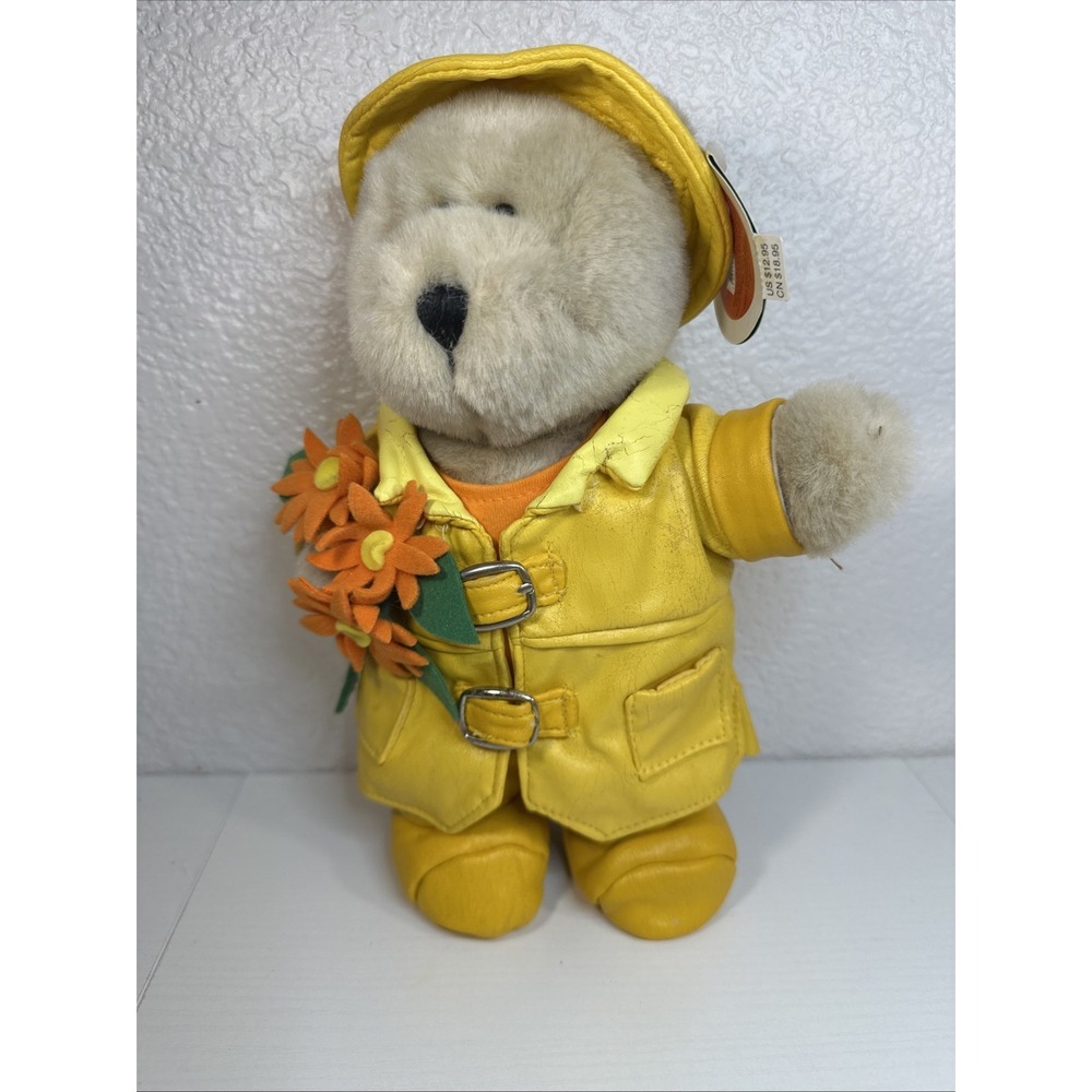 Starbucks 19th Bearista Bear 2002 Yellow Rain Coat Springtime NEW‎ *chipping!